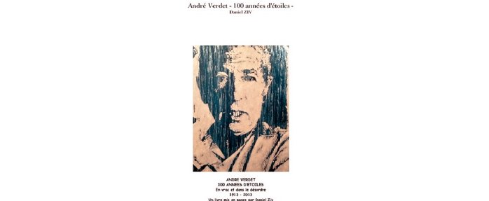 "André Verdet – 100 années d'étoiles", un livre de Daniel Ziv