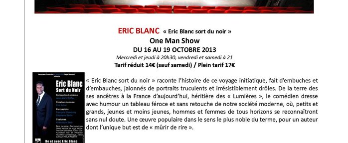 Eric Blanc au théâtre des oiseaux 