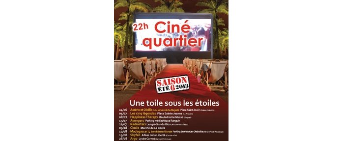 Eté 2013 de Ciné-quartier à Cannes, il y en a pour tous les goûts ! 